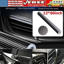 Carbon Fiber Vinyl Film Car Interior Wrap Stickers Auto Parts Accessories 12x60"