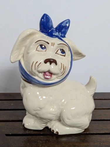 Vintage Shawnee Pottery "Muggsy" aka "Toothache Dog" cookie jar - excellent cond