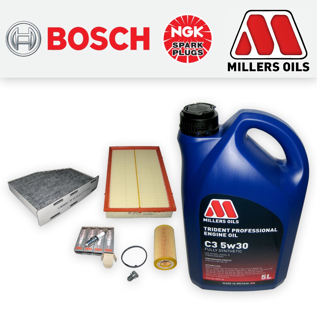 SERVICE KIT for AUDI TT (8J) TTS QUATTRO OIL AIR CABIN FILTER PLUGS +OIL (08-14)