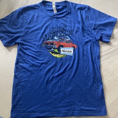 CHRIS STAPLETON Youth Kids XL Arkansas Dodge Charger Classic Car Blue Tee Shirt