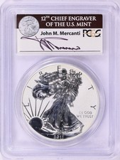 2011 P REVERSE PROOF SILVER EAGLE - PCGS PR69 | MERCANTI SIGNED | FIRST STRIKE