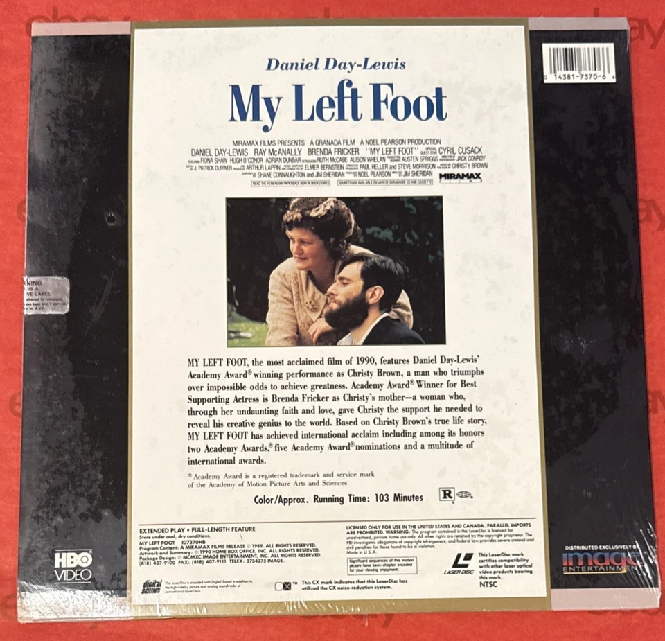 My Left Foot LASERDISC New Sealed Daniel Day-Lewis - Image 2 of 3
