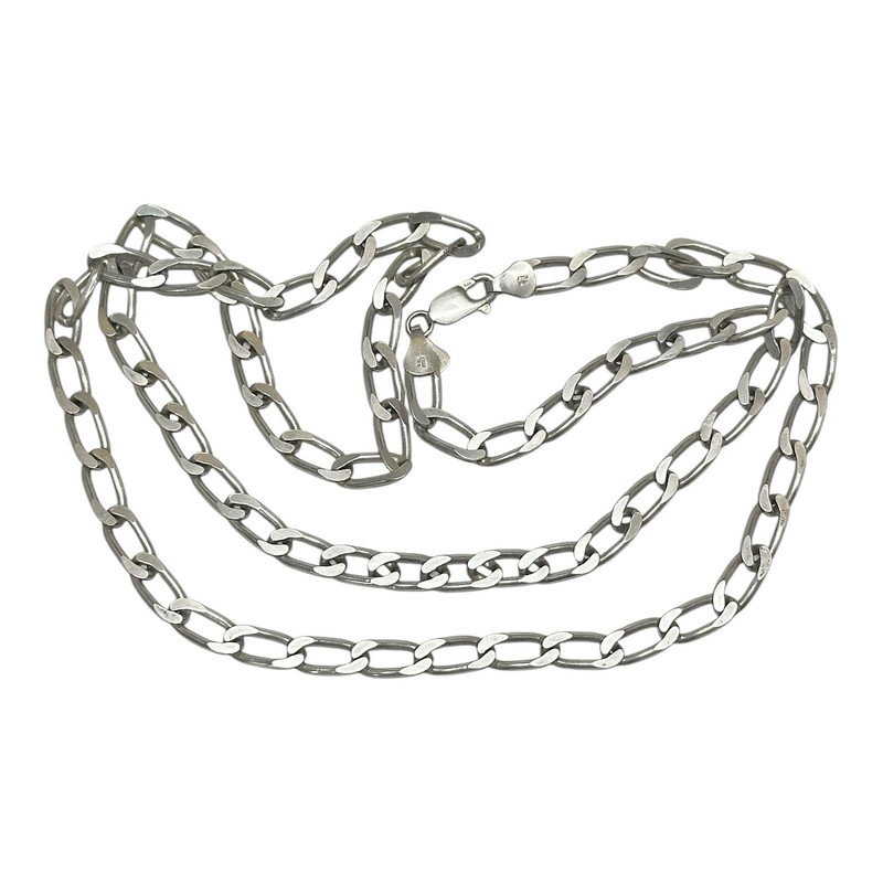 ITALY 925 STERLING SILVER 30" FLAT CURB CHAIN NECKLACE - 36.9g