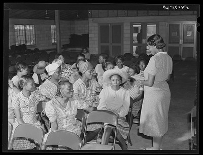 Photo:Belle Glade Florida Corinne Williams Migrant Labor Camp Meeting 1940