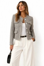 AQUA Bloomingdale s Multicolor Houndstooth Tw...