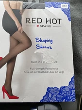 SPANX RED HOT Women’s (1pr) “Shaping Sheers Pantyhose” Size 3 Very Black NIP
