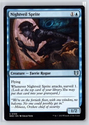 Nightveil Sprite #100 Commander: Wilds of Eldraine Magic The Gathering MTG