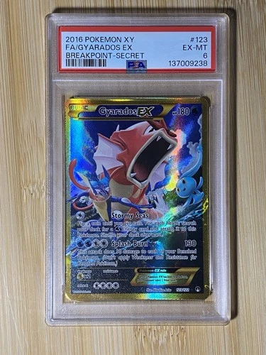 Pokémon TCG Gyarados EX 123/122 XY Breakpoint 2016 Secret Holo Rare PSA 6
