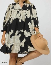 Umgee Floral Tiered Babydoll Dress Size 2XL