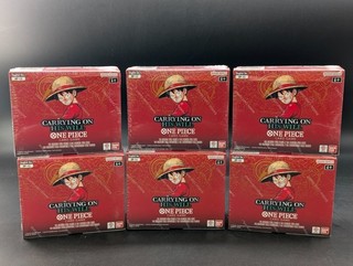 Lot (6) One Piece Card Game TCG Carrying On His Will OP 13 Booster Box SEALED