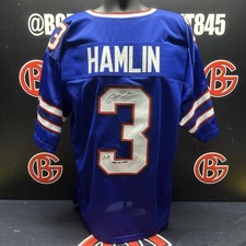 Damar Hamlin Autographed Buffalo Bills Signed Inscribed Blue Jersey Beckett BAS
