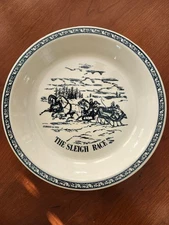 CURRIER AND IVES " SLEIGH RACE" Pie Plate. Excellent Condition.