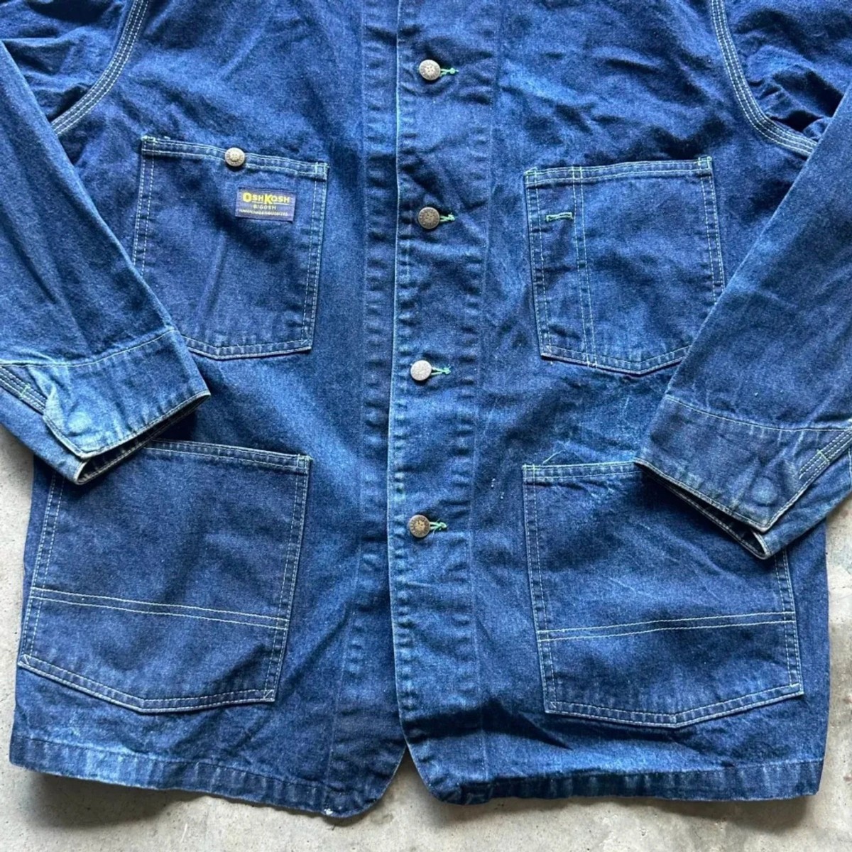 Vintage 60s 70s OshKosh Denim Chore Jacket Size 40R | eBay