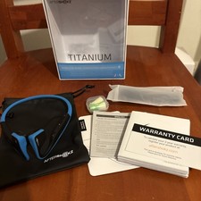 AfterShokz Titanium Over the Ear Bone Conduction Headphones Ocean Blue Active OB