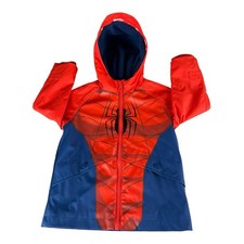 MARVEL AMAZING SPIDERMAN Warm Fleece Lined Waterproof Raincoat 3-4 Year VGC