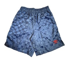 Umbro Kids Navy Blue Checkerboard Soccer Shorts Size Small 6/7 Athletic Gym