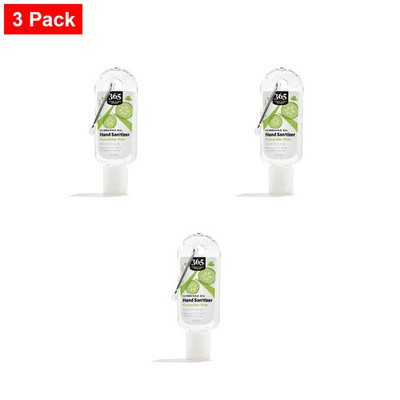 365 By WFM Cucumber Aloe Hand Sanitizing Gel With Carabiner Clip, 1 Fz - 3 Pack