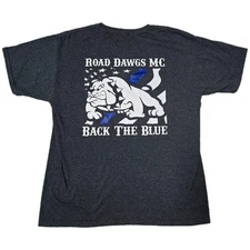 Road Dawgs MC Back the Blue Motorcycle Club Graphic T-Shirt (D)