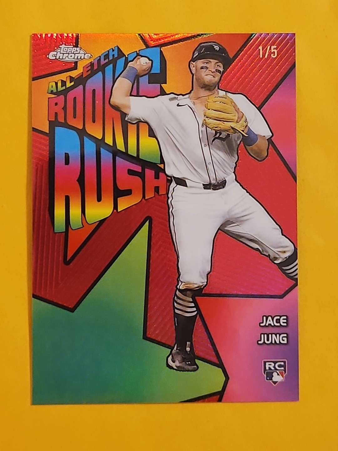 2025 Topps Chrome All Etch Rookie Rush Jace Jung Red Refractor RC 1/5 CERR-4