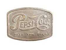 Vintage Brass Pepsi Cola Belt Buckle 1980s