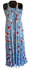 Ann Taylor Loft Maxi Dress Sz XS Flowy Floral Sleeveless Smocked Tiered Feminine