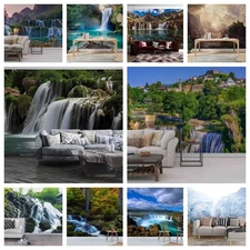 3D Mountains Waterfall Self-adhesive Wallpaper Removable Wallpaper Wall Mural