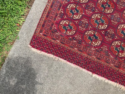 3'2''  X  3'9" Antique Bokhara Turkoman Tekke? Rug - Bild 12 von 15