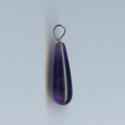 14K 1,7 Gramm Massiv Weißgold 23mm Briolette Birne Lila Amethyst Anhänger a2cb