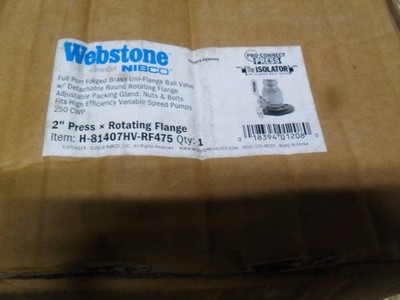 Webstone H-81407HV-RF475 2'' Press x Rotating Flange Full port Isolation valve