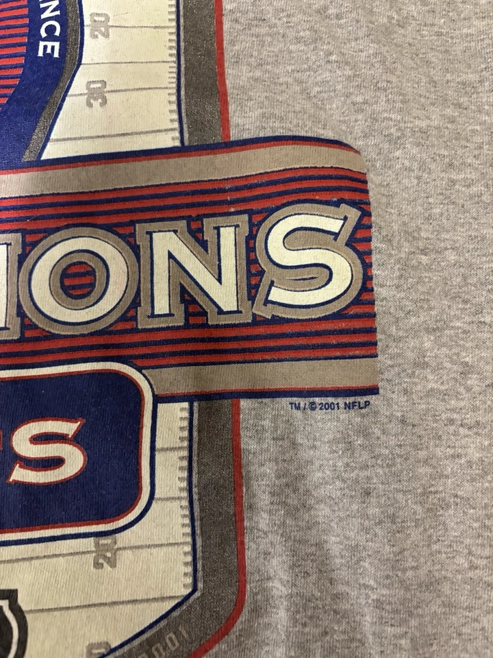 Lee Sport 2001 Vintage NY Giants NFC Champions Super Bowl XXXV Talla Grande Foto 2 de 4
