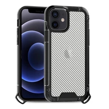Reiko Shockproof PC Bumper Case With Carbon Fiber Pattern In Black For  8E