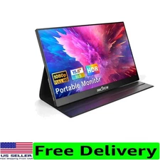 Versatile 15.6-Inch FHD External Monitor with Built-in Speaker & Protective Case