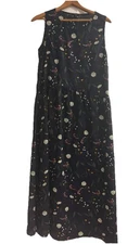 Floryday Navy Blue Floral Maxi Dress Sleeveless Size Large