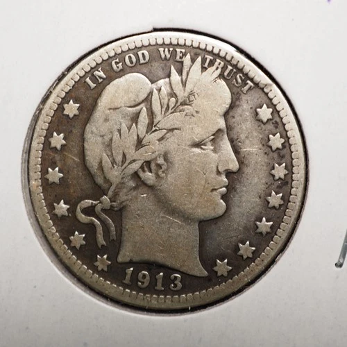 1913  *D*  BARBER SILVER QUARTER  ***NICE*** FREE SHIPPING   C2141