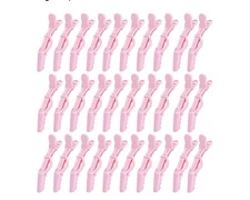 30Pcs Pink Alligator Hair Clips, Wide Teeth, Double-Hinged Styling Section Clips