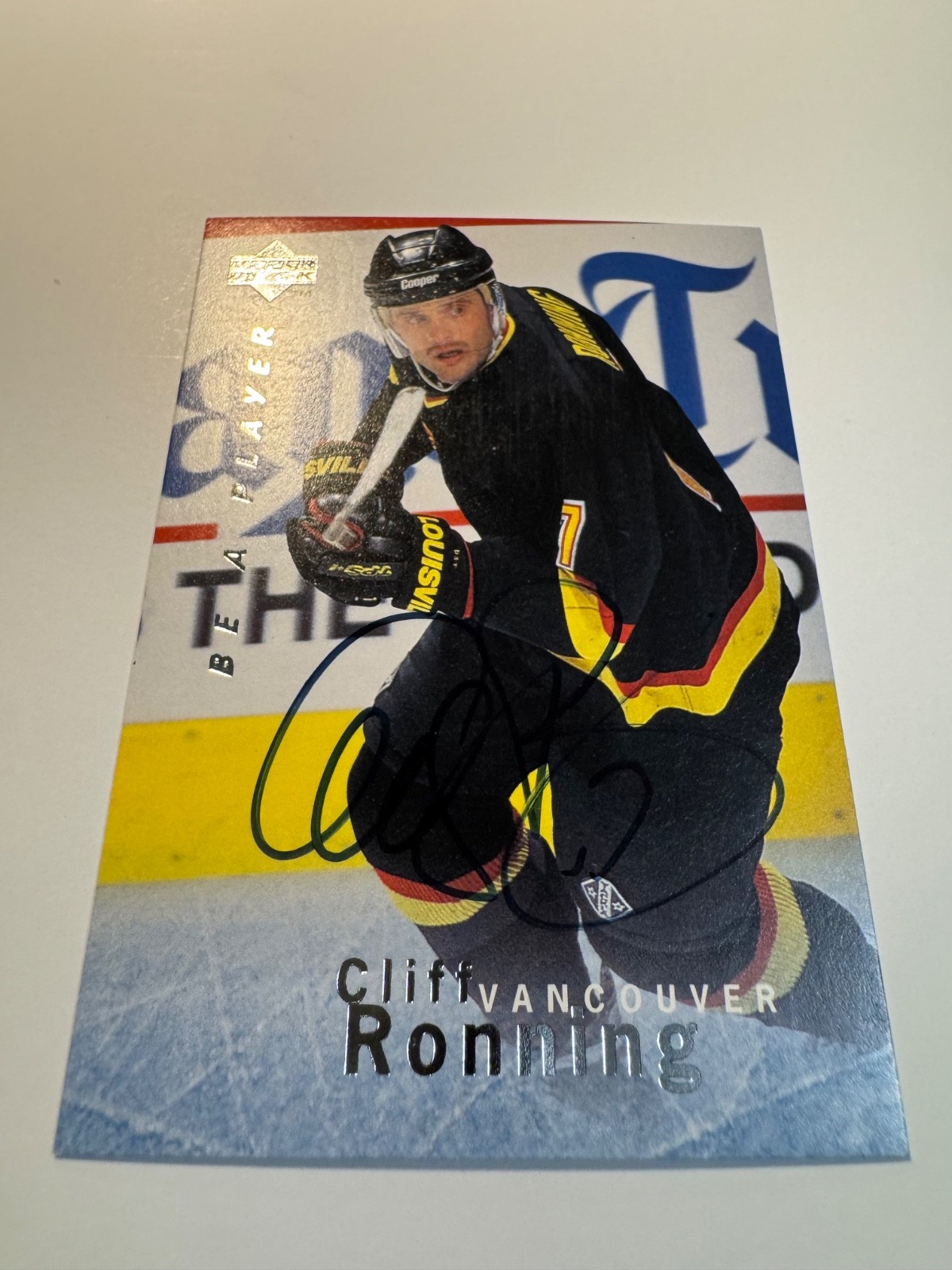 1995-96 1996 Upper Deck BAP Be A Player S91 Cliff Ronning signed auto autograph