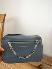 Michael Kors Lady Large Leather  Crossbody Handbag Shoulder Purse Bag Cornflower