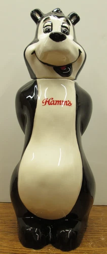 Vintage Hamm's Beer Character Figural Ceramic Cartoon Bear Beer Bottle