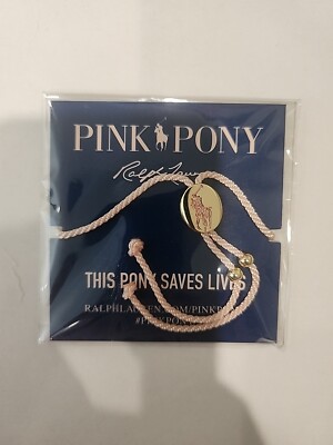 Ralph Lauren Bracelet Pink Pony Breast Cancer Awareness Charm