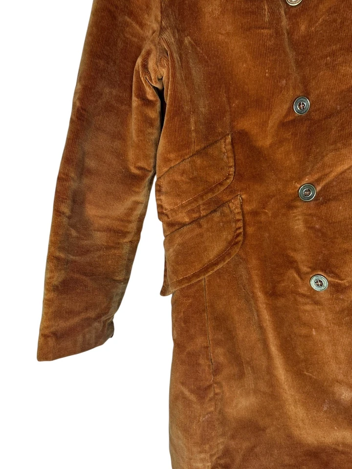 Abrigo de Pana Sears De Colección Dorado Marrón Forrado de Vellón Mod Años 70 Kurt Cobain Grunge 18T Foto 3 de 4