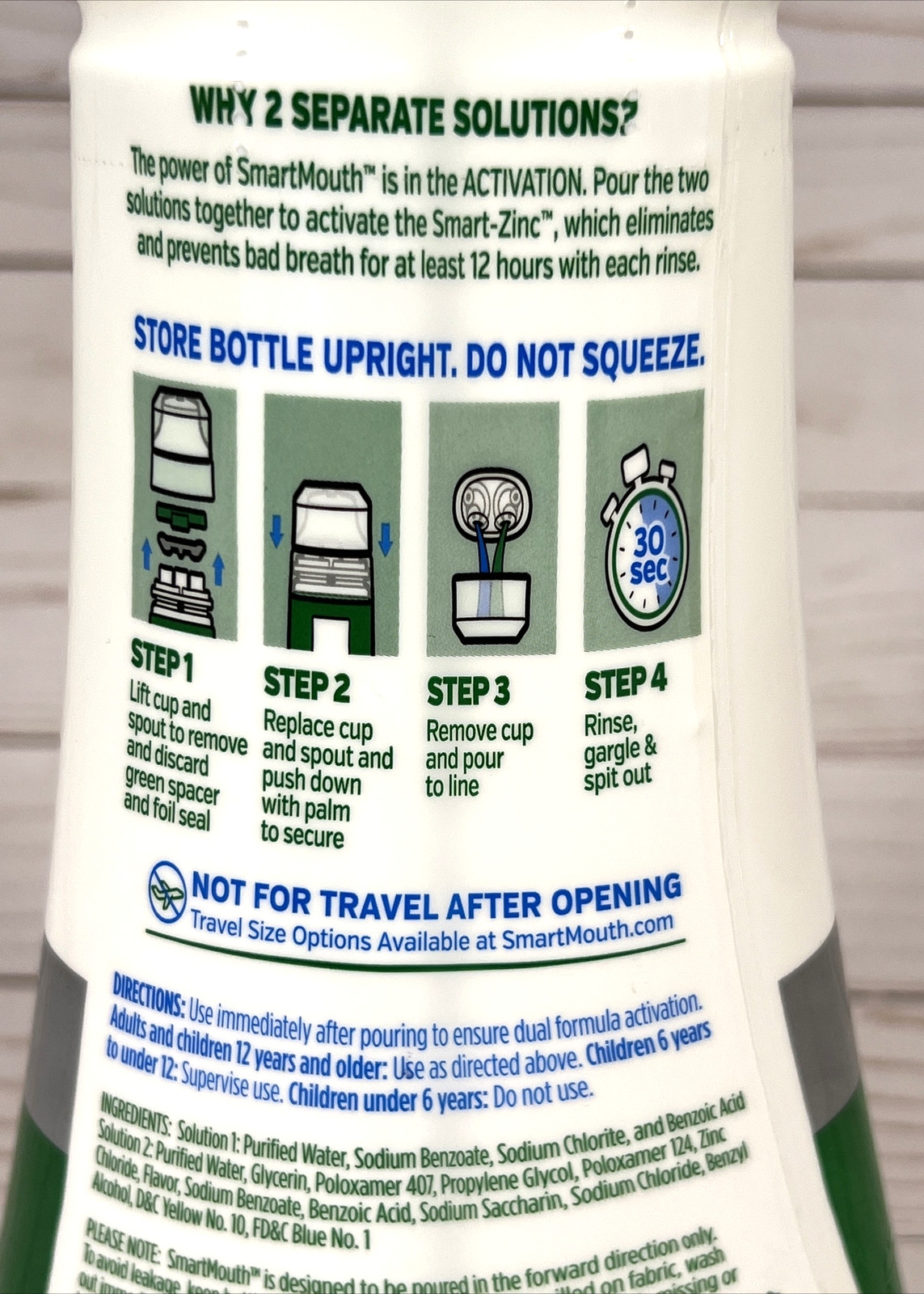 Smart Mouth Original Zinc Activated Bad Breath Rinse Fresh Mint 16oz BB:6/2026