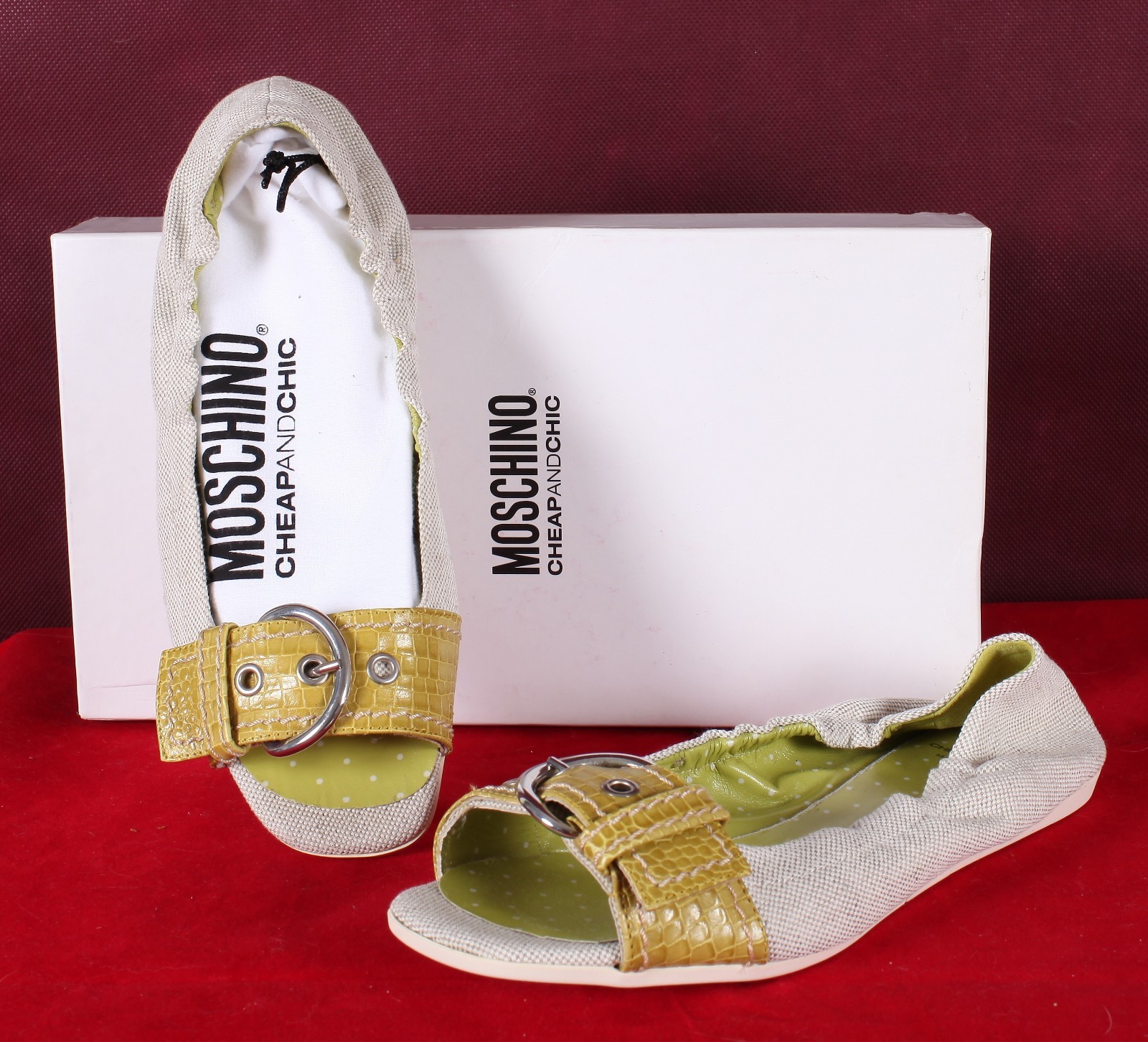 Authentic NIB Moschino Cheap&Chic Leder schuhe ballet ballerinas flats 7.5 38 Authentic NIB Moschino Cheap&Chic Leder schuhe ballet ballerinas flats 7.5 38