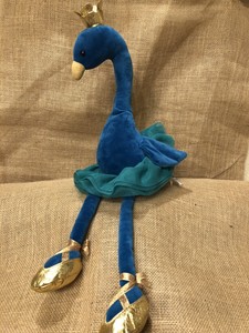Jellycat Plush Peacock Blue Tutu Ballerina Gold Crown Toe Shoes Stuffed Animal | eBay