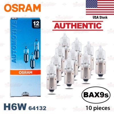 OSRAM Original Pilot Side Parking Light Bulbs H6W 12V 6W BAX9s 64132 (10 lamps)