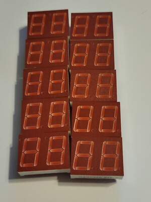 10 pcs - 2 Digit Red Common Anode Display 7 Segment 19 pin MAN-6910