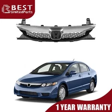Front Chrome Grille Bumper For 2009-2011 Honda Civic HO1210127 HO1200198
