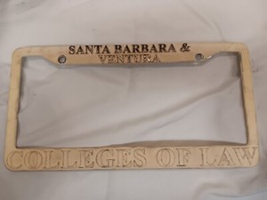 Santa Barbara & Ventura Colleges of Law, CA Plastic License Plate Frame
