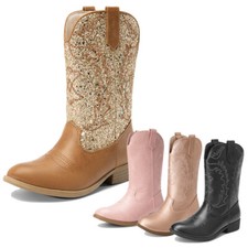 EE. UU. Niños Niñas Vaqueras Botas Occidentales Niños Pequeños Botas de Media Pantorrilla Botas de Montar EE. UU.