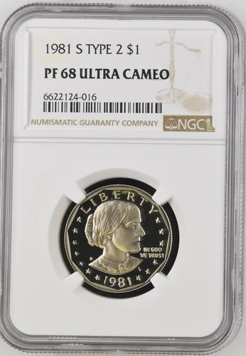 1981-S Type 2 Susan B. Anthony (SBA) Dollar NGC PF-68 ULTRA CAMEO