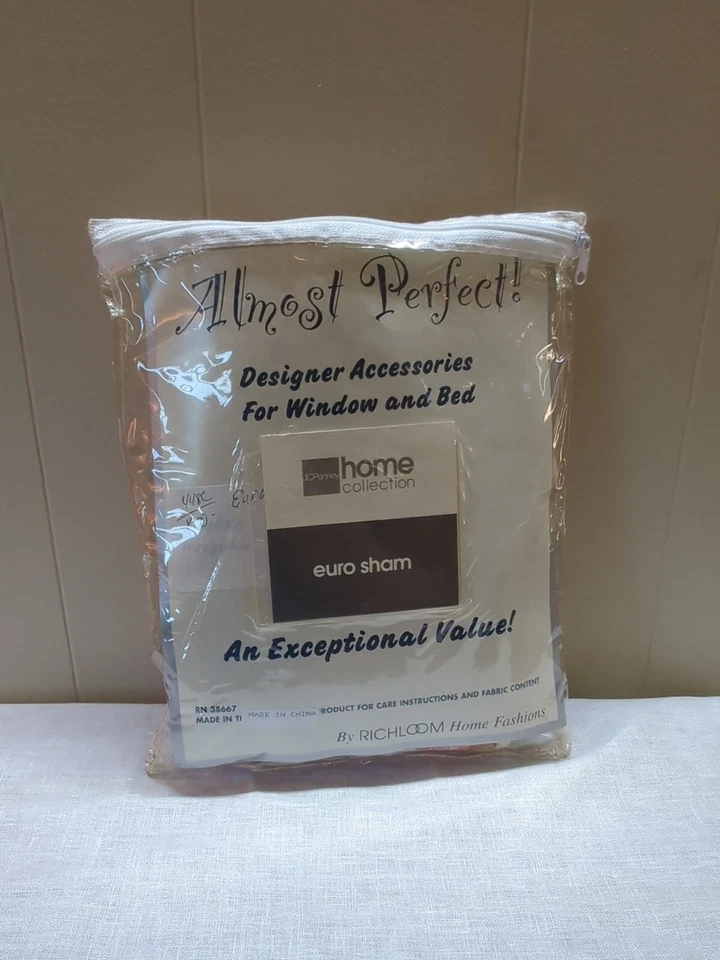 Funda de Almohada Richloom Euro Sham Patrón Floral en Beige Arpillera Fina 1 Pieza - Nueva de Lote Antiguo Foto 2 de 2